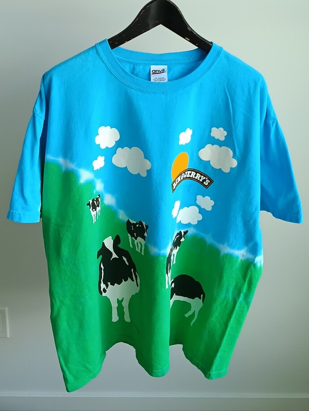 Vintage Ben & Jerry's Euphoria Shirt XL AOP Tie Dye Cow Ice Cream Anvil Y2K